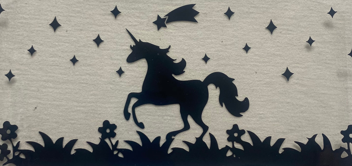 Unicorn and stars - black