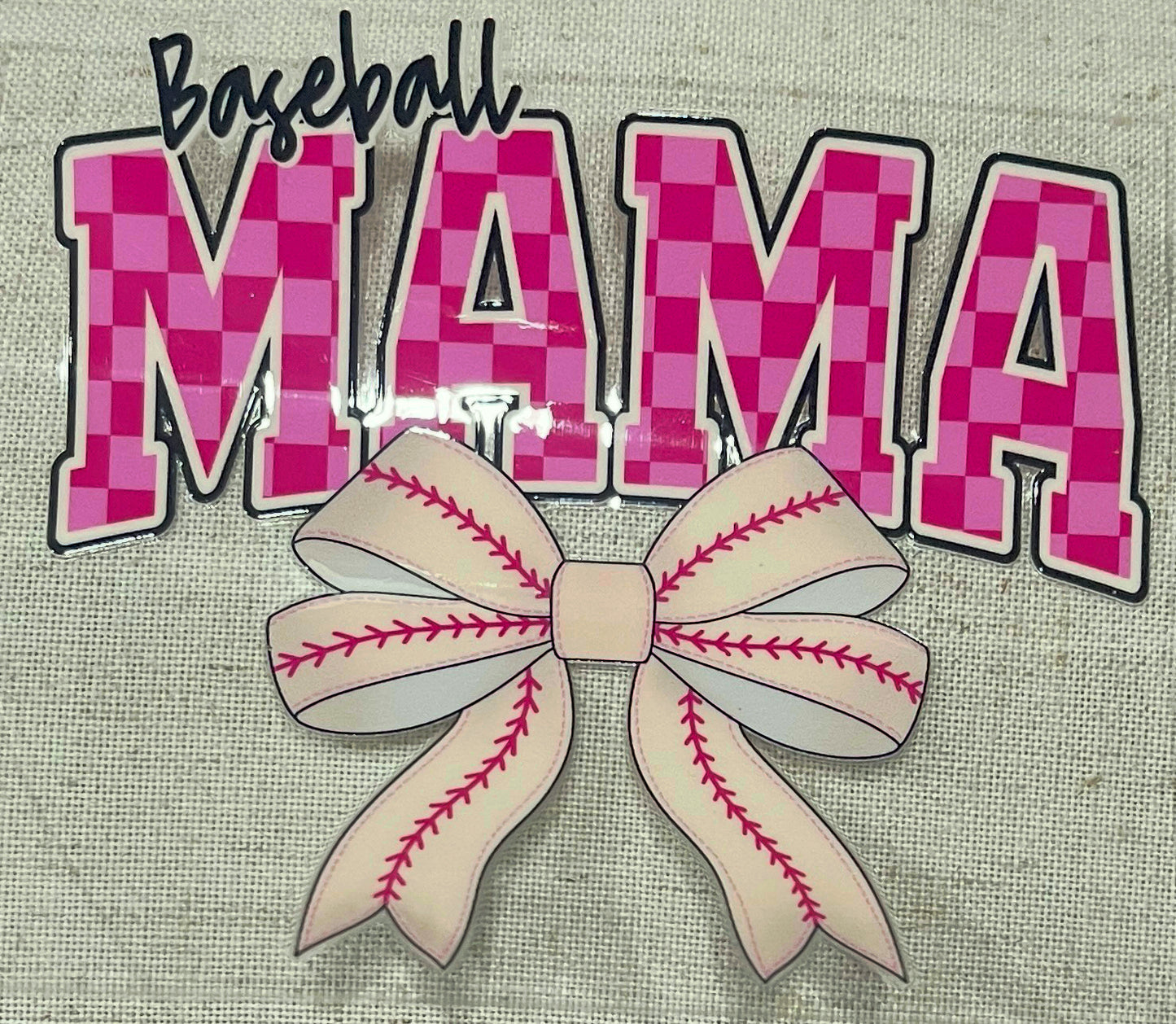 Baseball mama bow