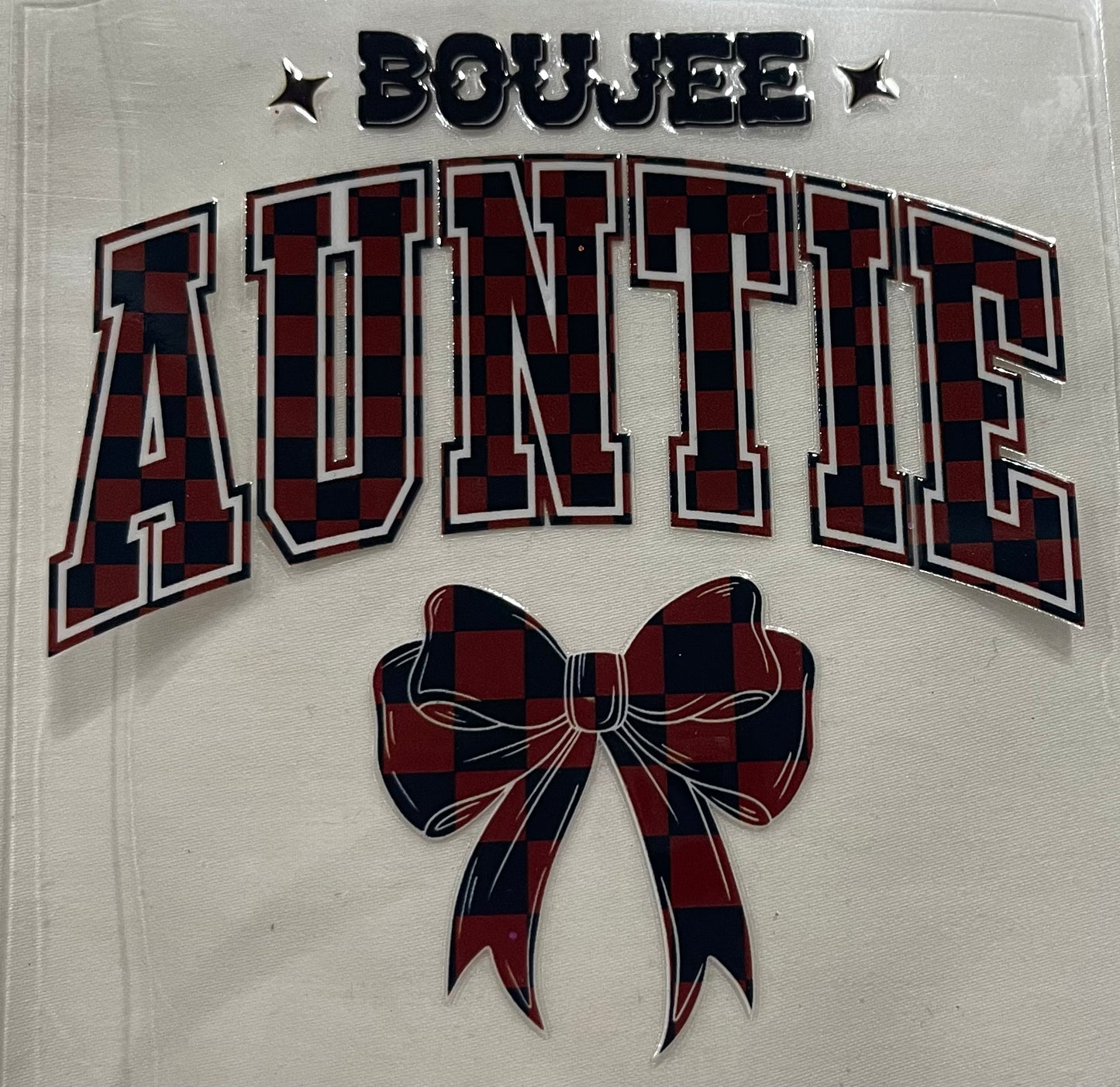 Boujee Auntie brown/black checkered