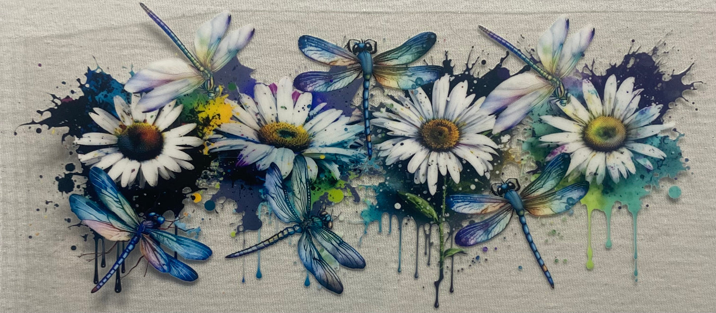 Dragonfly, blue/white