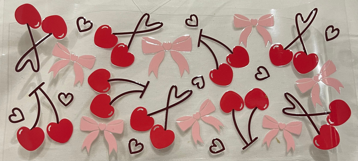 Cherry hearts/pink bows