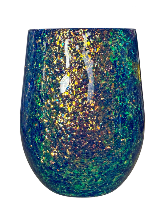 Peacock Feathers 12oz Wine Tumbler