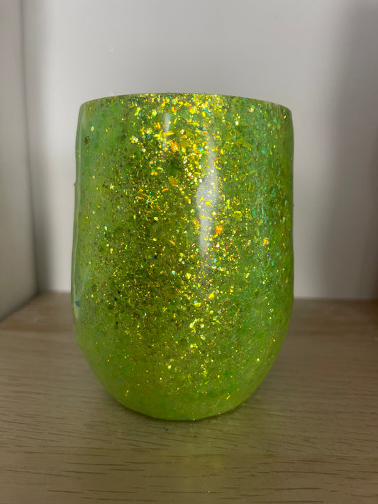 12oz lime green wine tumbler